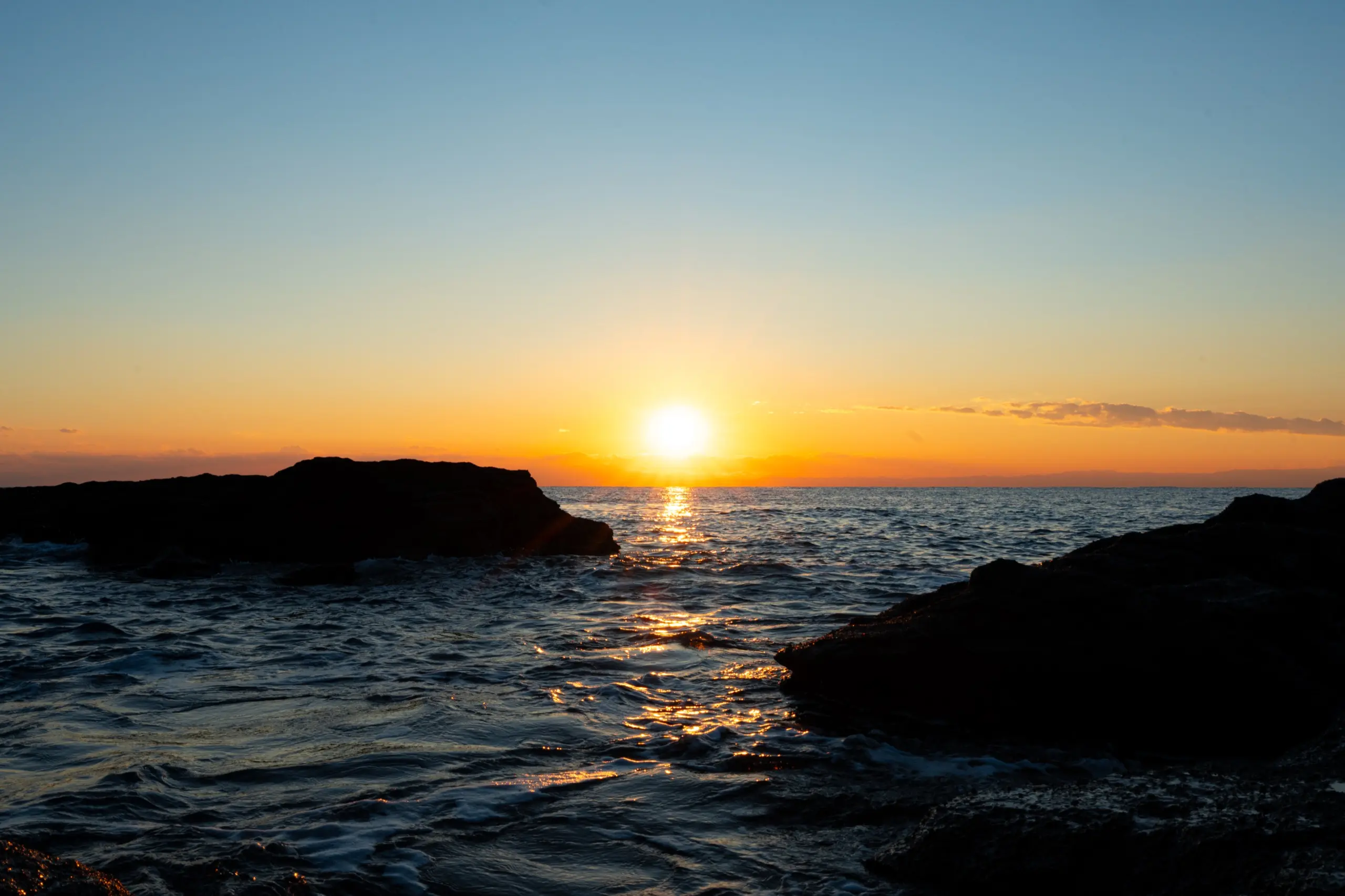 三浦半島の夕日